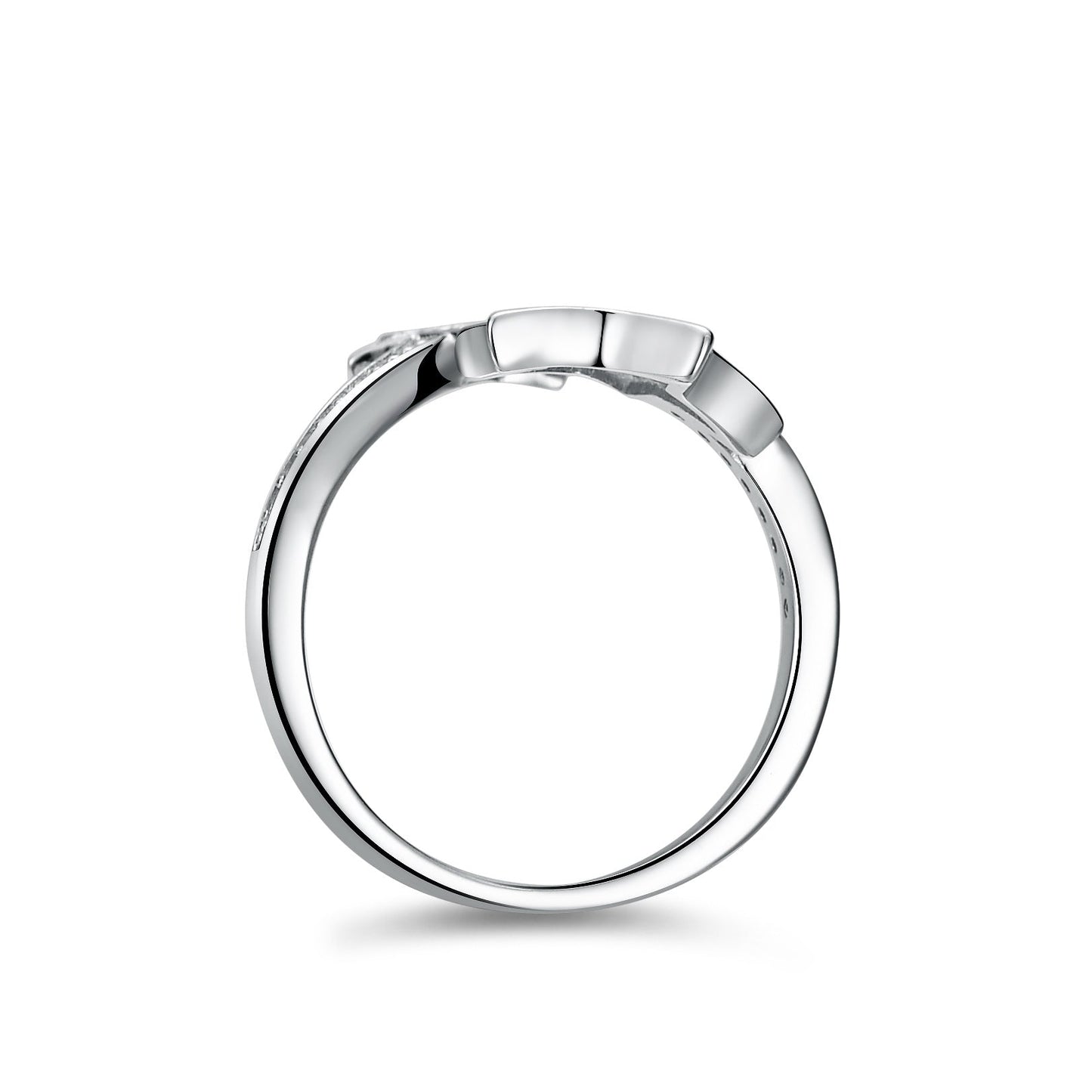 Full Moissanite Double Star Crossover Moissanite Ring