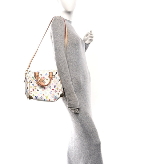 LV X TM Monogram Multicolor Speedy Bandouliere 25 White