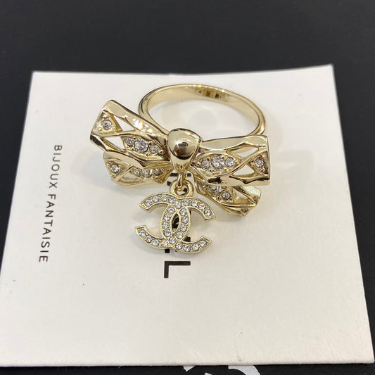 Chanel Bowknot Gold Diamond Ring