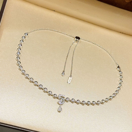 Chanel Number 5 Diamond Necklace Bracelet