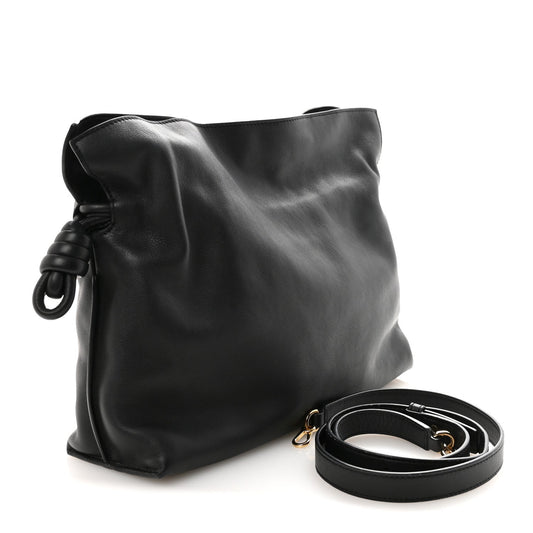 Nappa Medium Flamenco Knot Bag Black