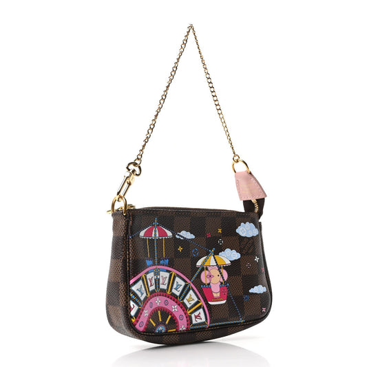 Damier Ebene 2020 Christmas Animation Big Wheel Mini Pochette Accessories Rose Ballerine