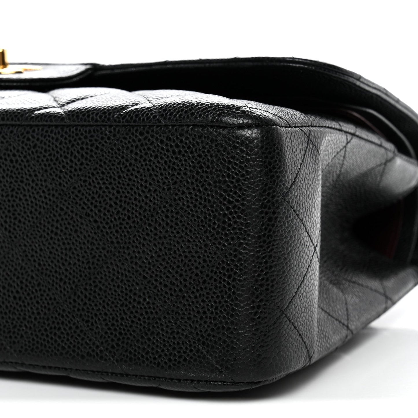 Caviar Quilted Jumbo Double Flap Black