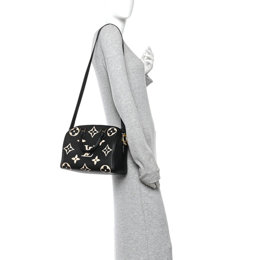 Empreinte Monogram Giant Speedy Bandouliere 25 Black Beige