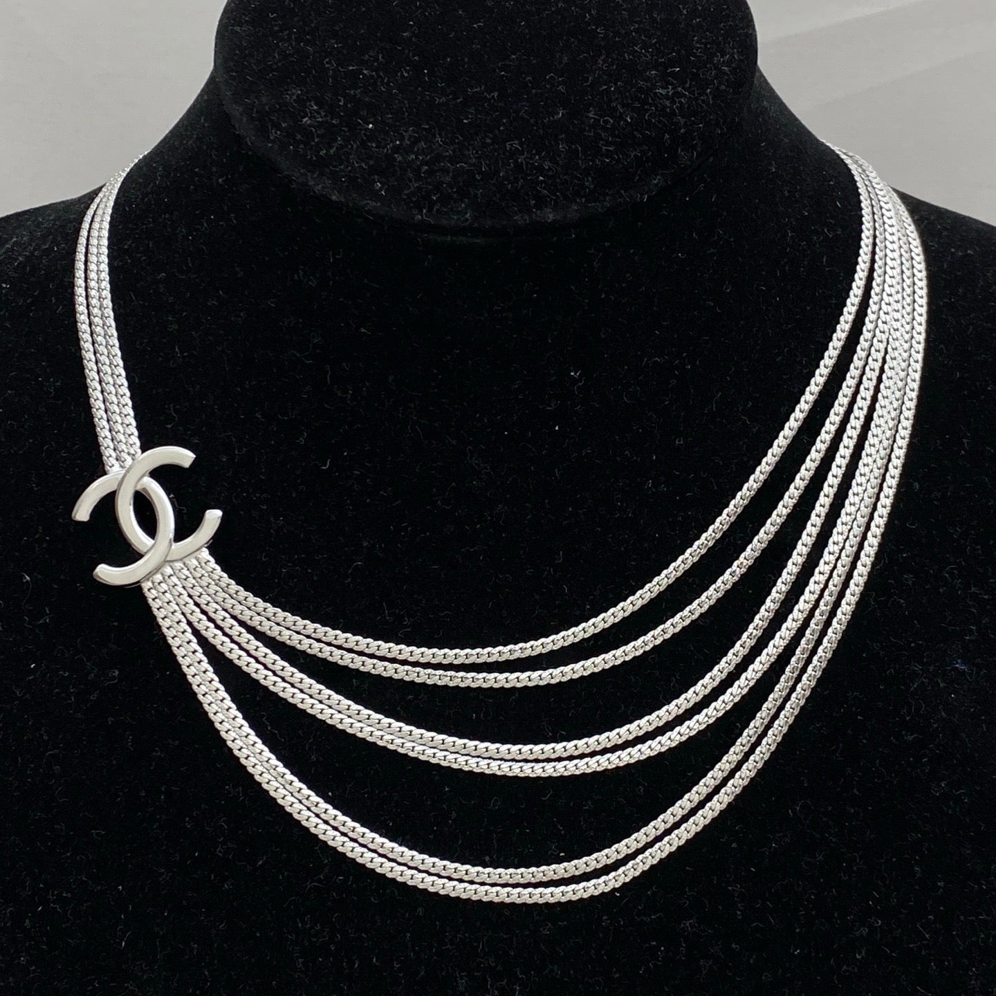 Chanel Layered Silver Necklace