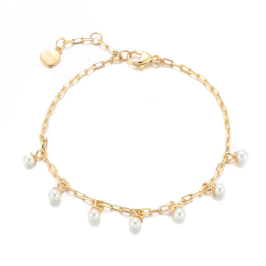 Mini Teardrop Pearl Pendant Bracelet