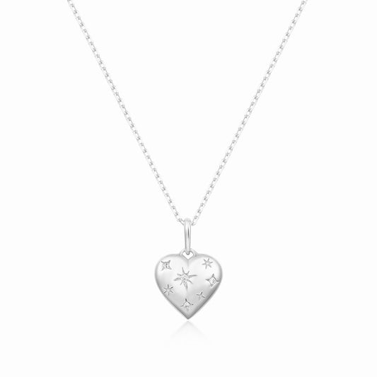 Heart Pendant Star Necklace