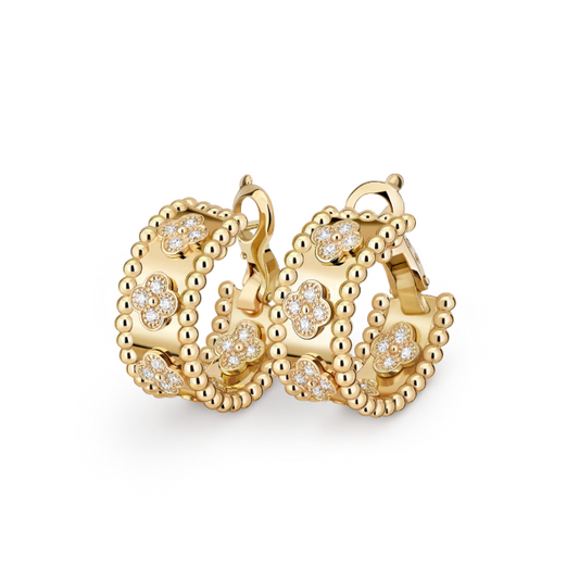 VCA Perlée clovers hoop earrings