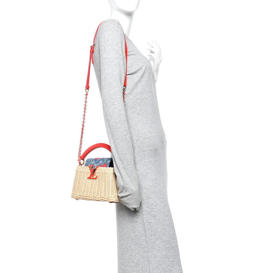 LV X TM Rattan Denim Calfskin Cerises Capucines Mini