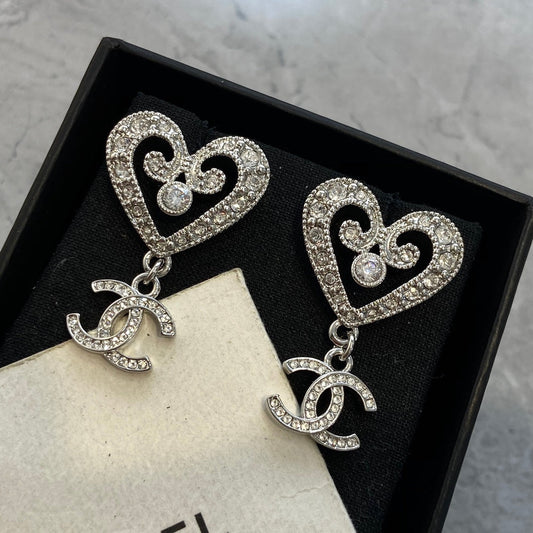 Chanel Heart Diamond Earrings