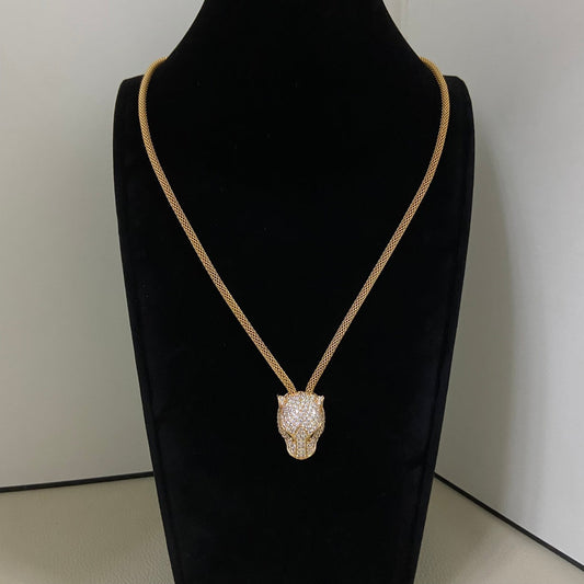 Cartier Panther Head Diamond Necklace