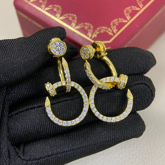 Cartier Juste un Clou Three Dangle Diamond Earrings
