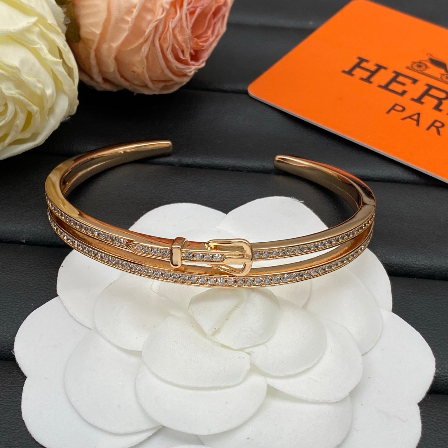 Hermes Diamond Bangle
