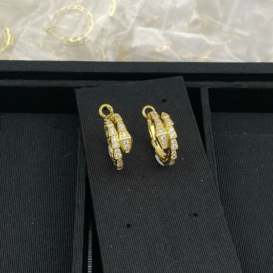 BVLG Serpenti Viper Diamond Earrings