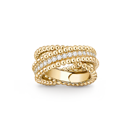 VCA Perlée diamonds duo ring