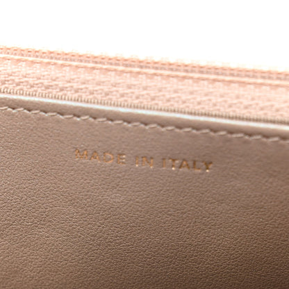 Iridescent Caviar Quilted Wallet on Chain WOC Beige