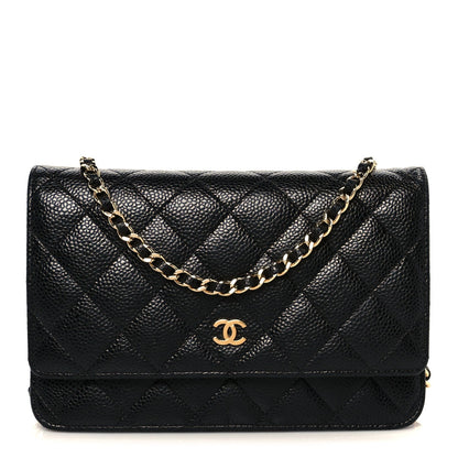 Caviar Quilted Wallet On Chain WOC Black