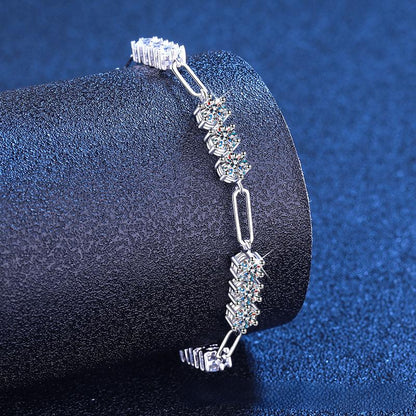 5.4CT Chain Link Bracelet Moissanite Bracelet