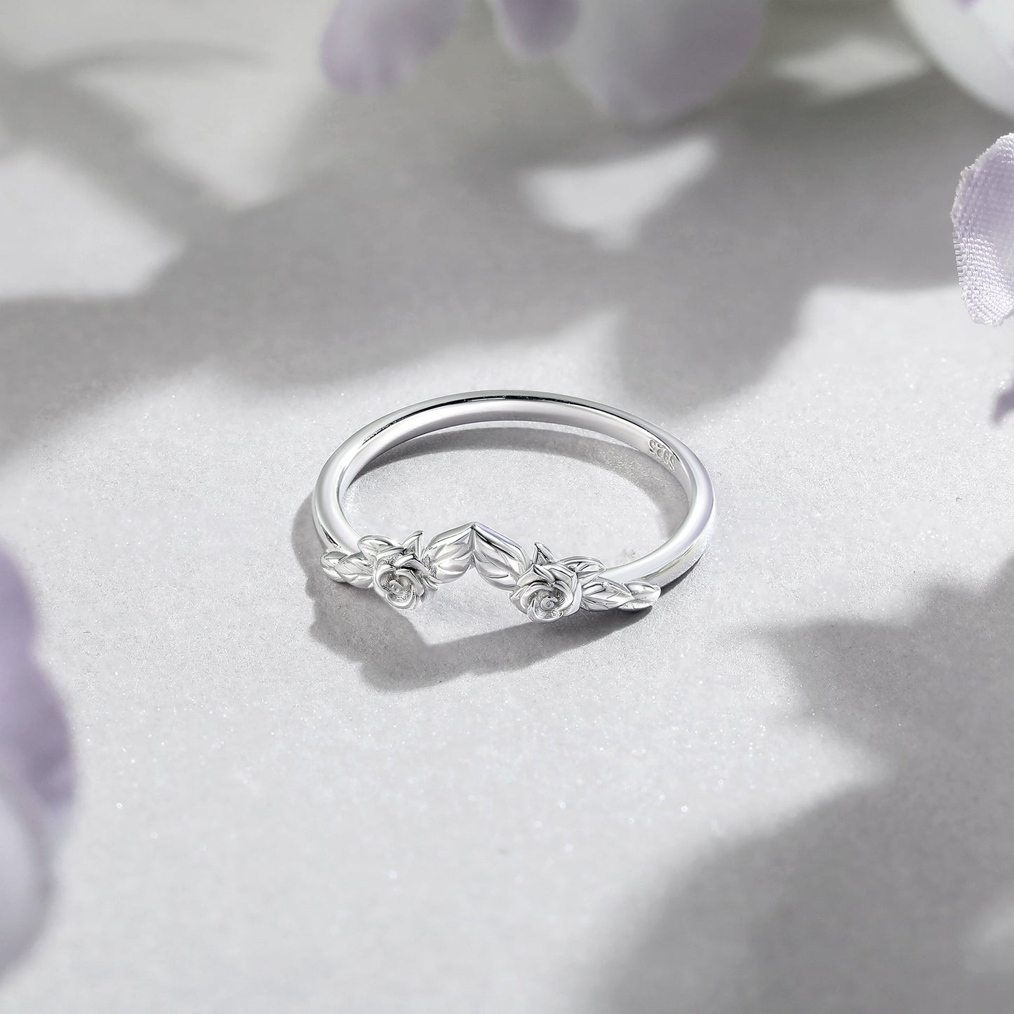 1.5CT Moissanite Flower Teardrop Ring Set