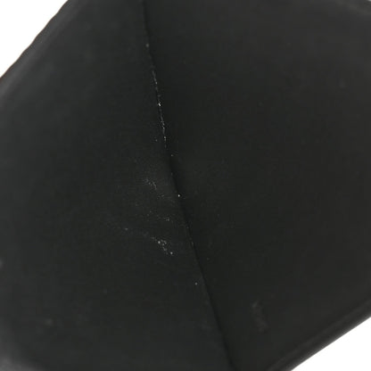 Textured Calfskin Plain Cardholder Black