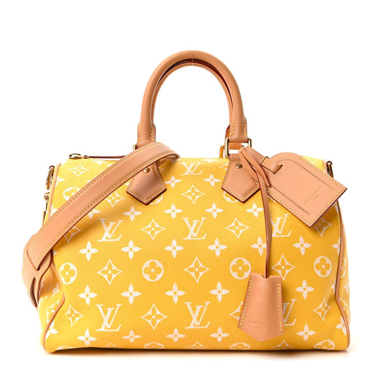 Calfskin Monogram Speedy P9 Bandouliere 25 Jaune Mat