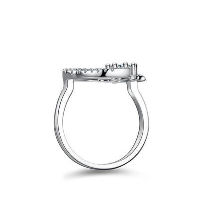 Moon Shape 1CT Moissanite Ring
