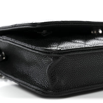 Caviar Quilted Wallet on Chain WOC Black