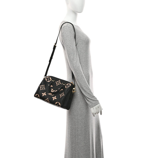 Empreinte Monogram Giant Speedy Bandouliere 25 Black Beige