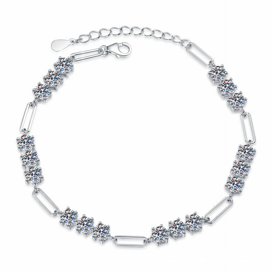 5.4CT Chain Link Bracelet Moissanite Bracelet