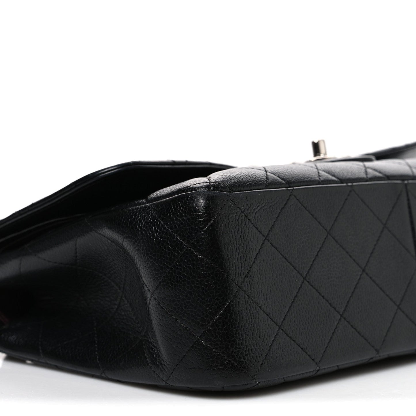 Caviar Quilted Jumbo Double Flap Black