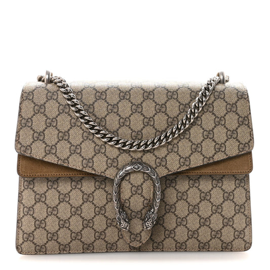 GG Supreme Monogram Medium Dionysus Shoulder Bag Taupe