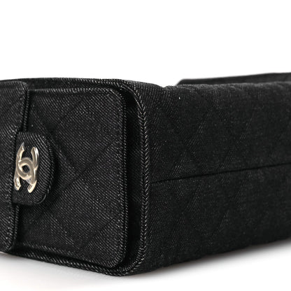 Denim Quilted Mini Chanel 25 Handbag Dark Blue