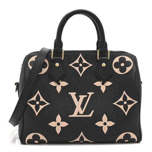 Empreinte Monogram Giant Speedy Bandouliere 25 Black Beige