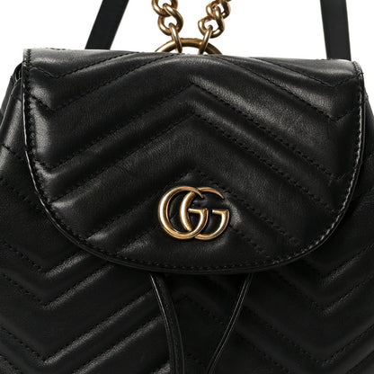 Calfskin Matelasse GG Marmont Flap Backpack Black
