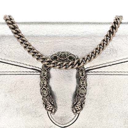 Metallic Calfskin Super Mini Dionysus Shoulder Bag Silver