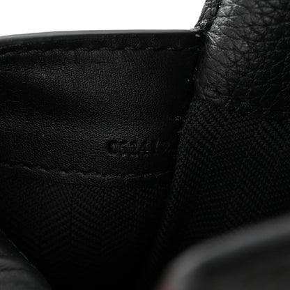 Soft Grained Calfskin Vertical T-Pocket Crossbody Bag Black