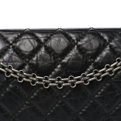 Aged Calfskin Quilted 2.55 Reissue 225 Flap Black