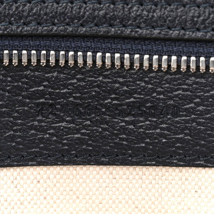 GG Supreme Monogram Textured Dollar Calfskin Large Ophidia Tote Bag Black Blue