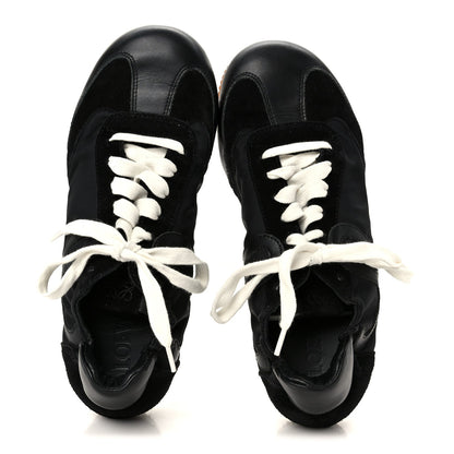 Nylon Suede Ballet Runner Sneakers 39 Black