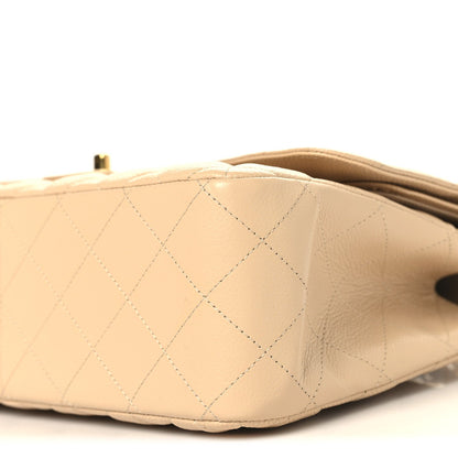 Caviar Quilted Jumbo Double Flap Beige Clair