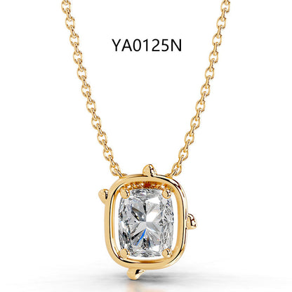 2CT Moissanite Pendant Gold Necklace