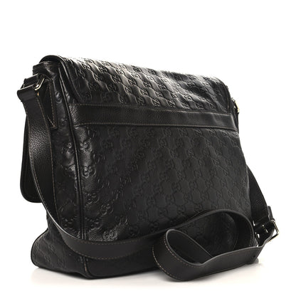 Guccissima Medium Flap Messenger Bag Chocolate