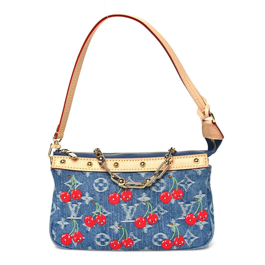 LV X TM Monogram Denim Cerises Pochette Accessories Blue