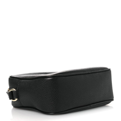 Pebbled Calfskin Small Soho Disco Bag Black