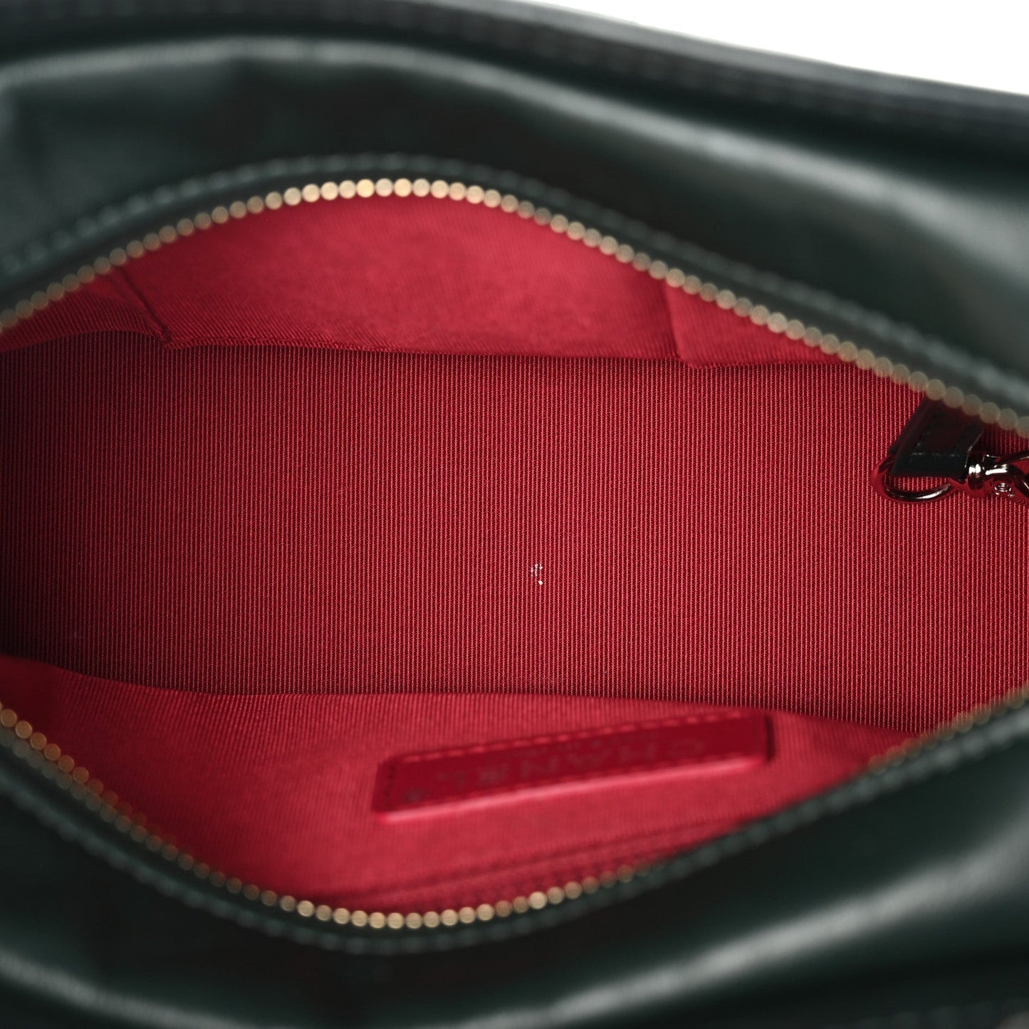 Aged Calfskin Quilted Small Gabrielle Hobo Dark Green