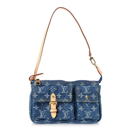 Monogram Pochette Accessories Cargo  Blue Denim
