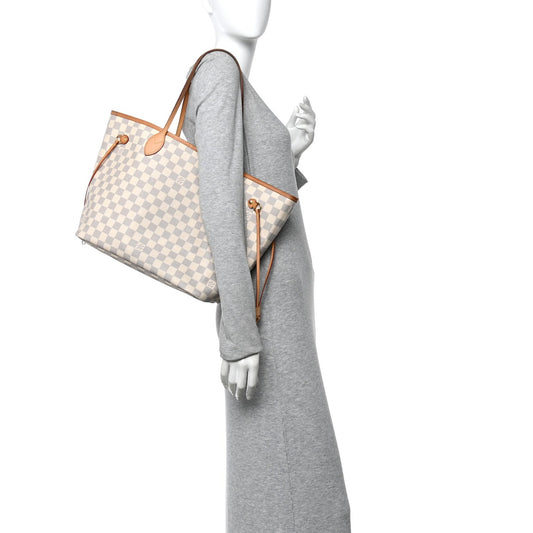 Damier Azur Neo Neverfull MM Rose Ballerine