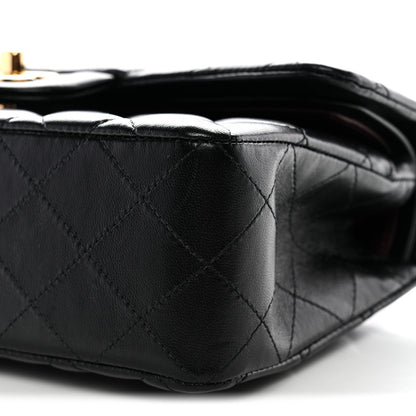 Lambskin Quilted Small Double Flap Black