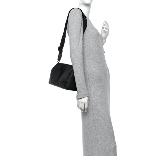 Grained Calfskin Aerogram City Keepall Black