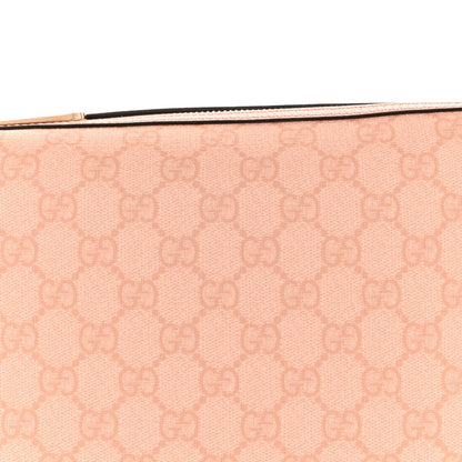GG Supreme Monogram Textured Calfskin Web Super Mini Ophidia Shoulder Bag Pink